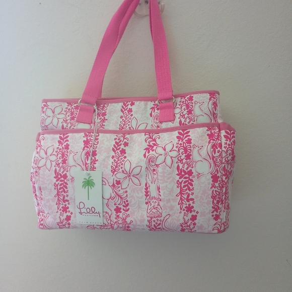 Lilly Pulitzer Handbags - Lilly Pulitzer Pink Floral Tote Bag with Sturdy Handles